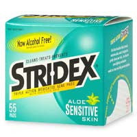 Stridex Triple Action Medicated Acne Pads, Sensitive Skin 55 Ea